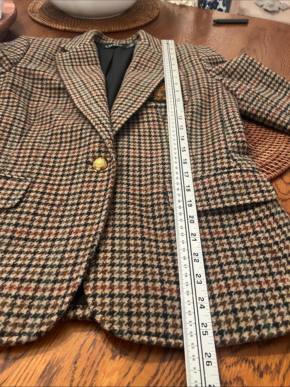 Lauren Ralph Lauren Tweed Blazer with LRL Crest EEEUC - Picture 11 of 14